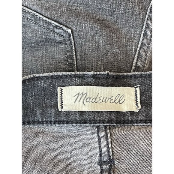 Madewell 9” Mid Rise Skinny Jeans In Black Sea Wash Ripped Knee Edition - Picture 7 of 10